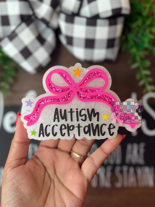 Autism Acceptance with Bow Car Freshie