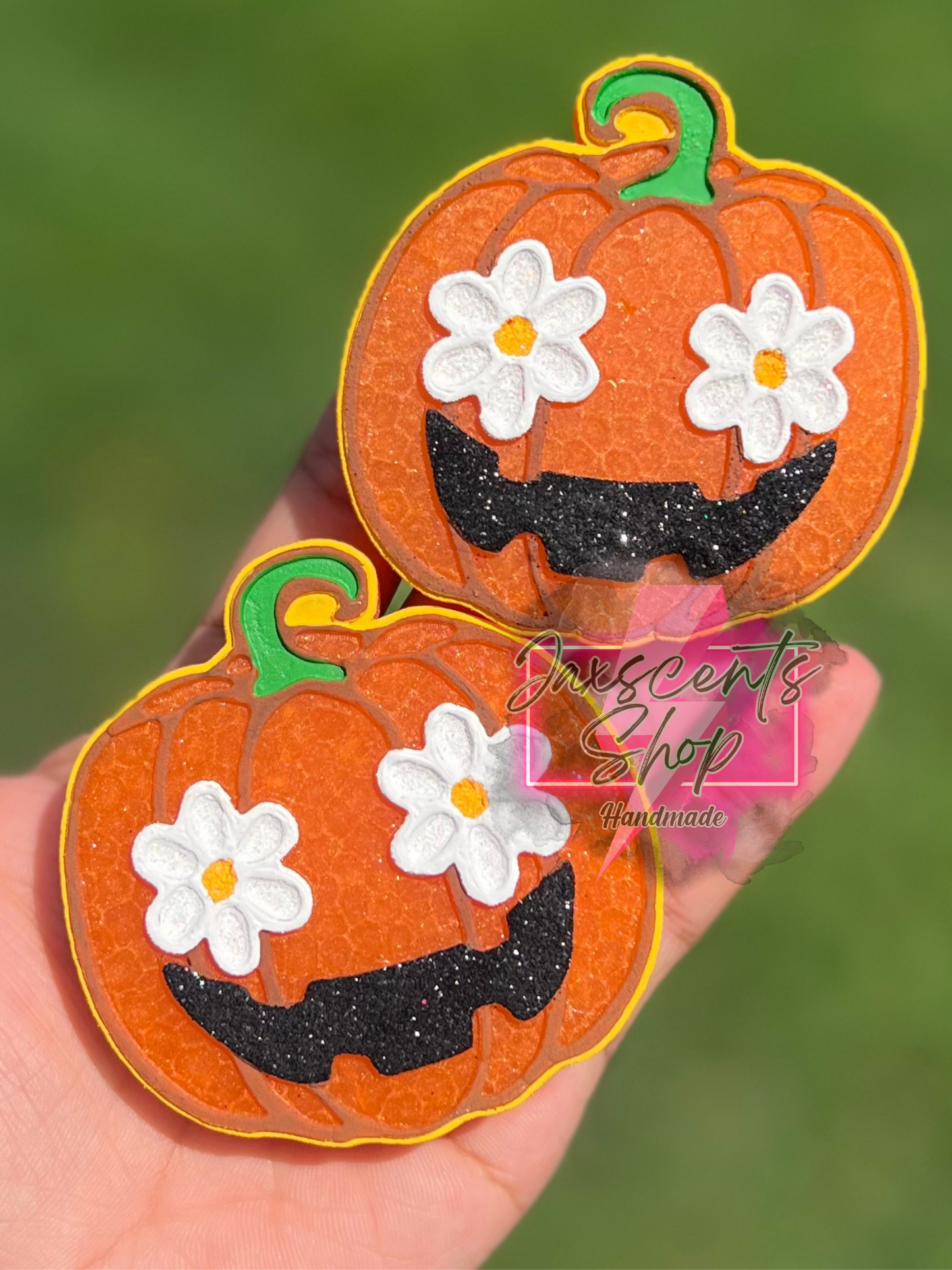 Pumpkin With Flower Eyes VENT CLIPS