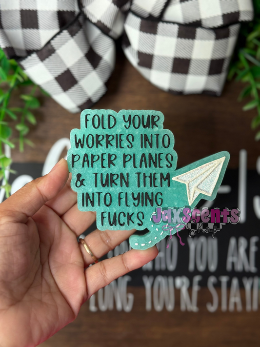 Fold Your Worries Into Paper Airplanes Car Freshie
