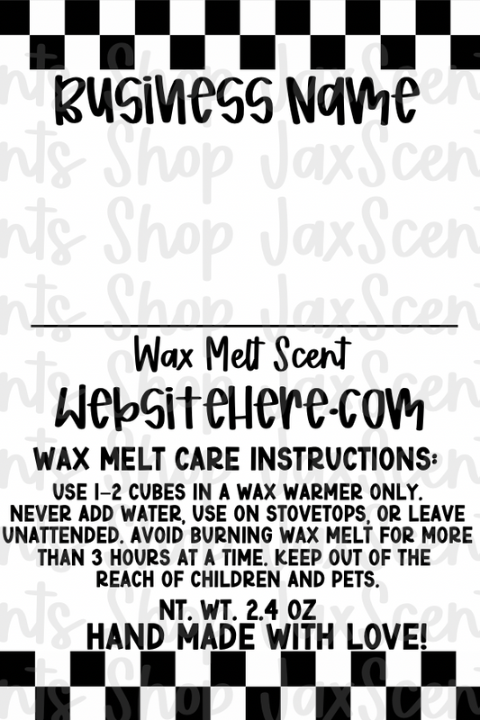 2x3 Checker Wax Melt Scent Labels