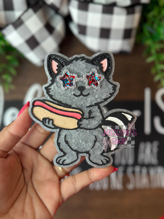 Patriotic Raccoon Hotdog Car Freshie