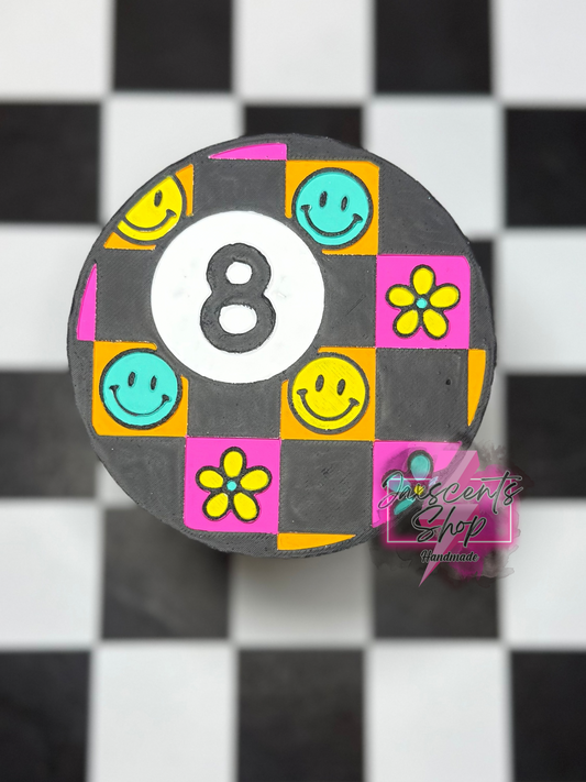 8 Ball Checkered Floral