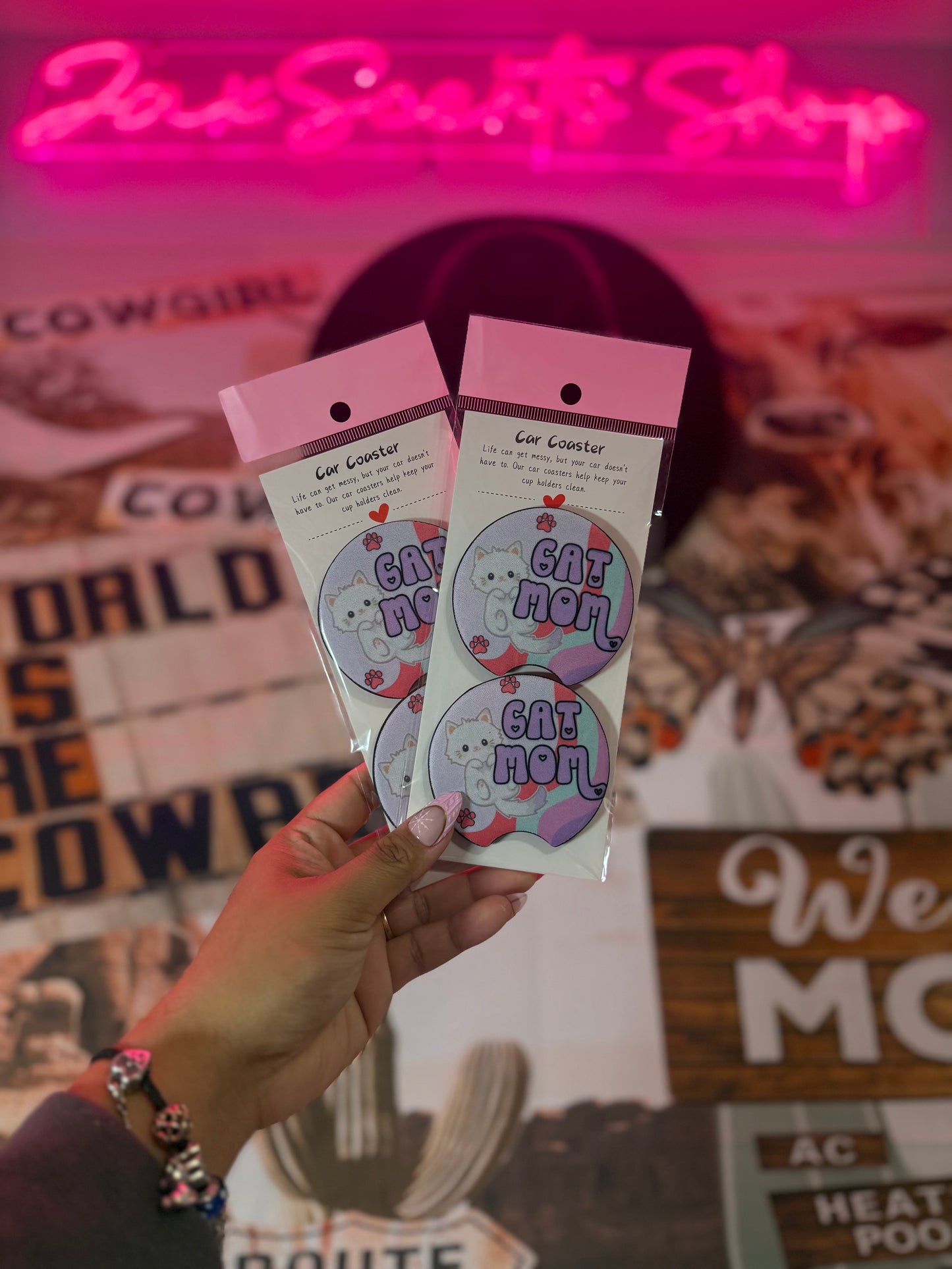 Cat Mom Coaster Set