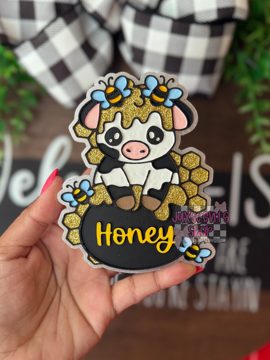 Cow with Honey and Bees Car Freshie