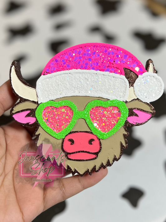 Christmas Cow With Santa Hat