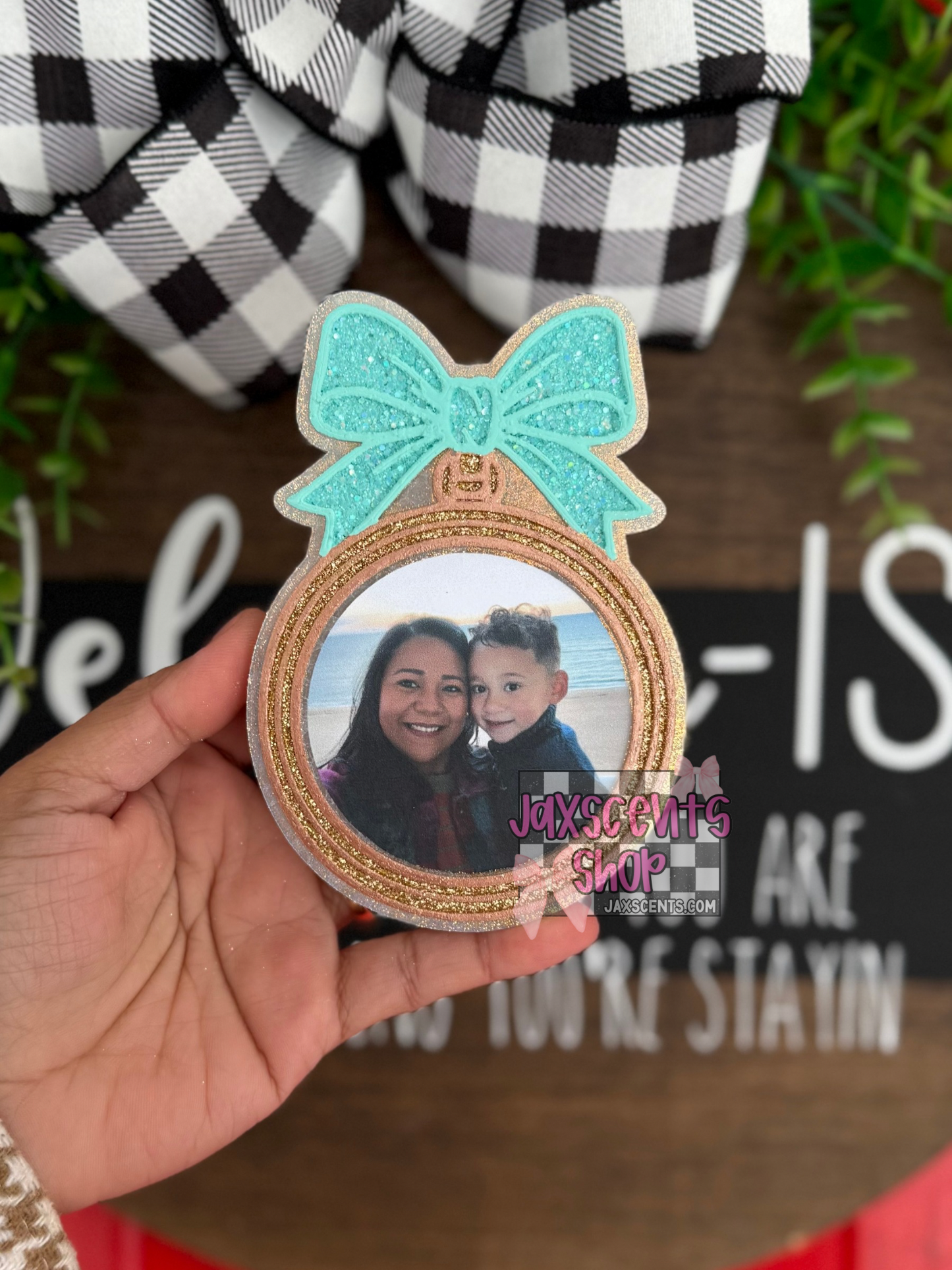 Locket With Bow (Custom Photo) Car Freshie