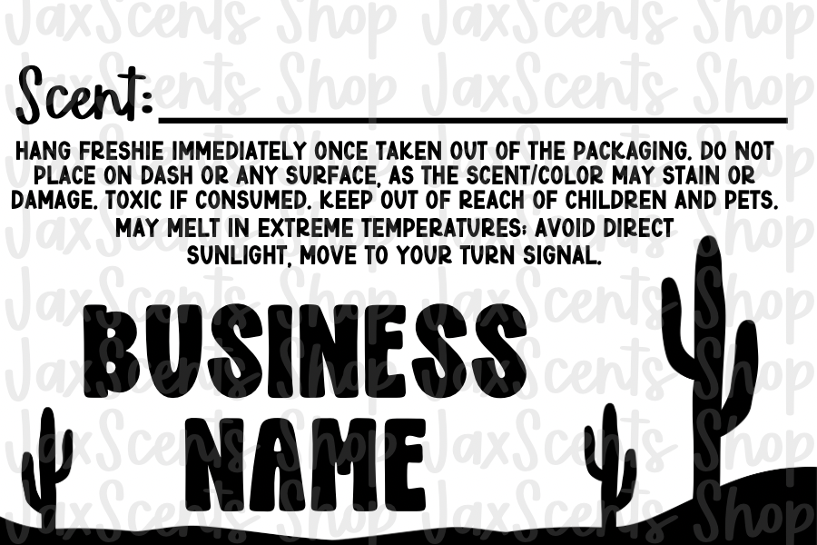 Cactus Scene Freshie Scent Labels (3x2)