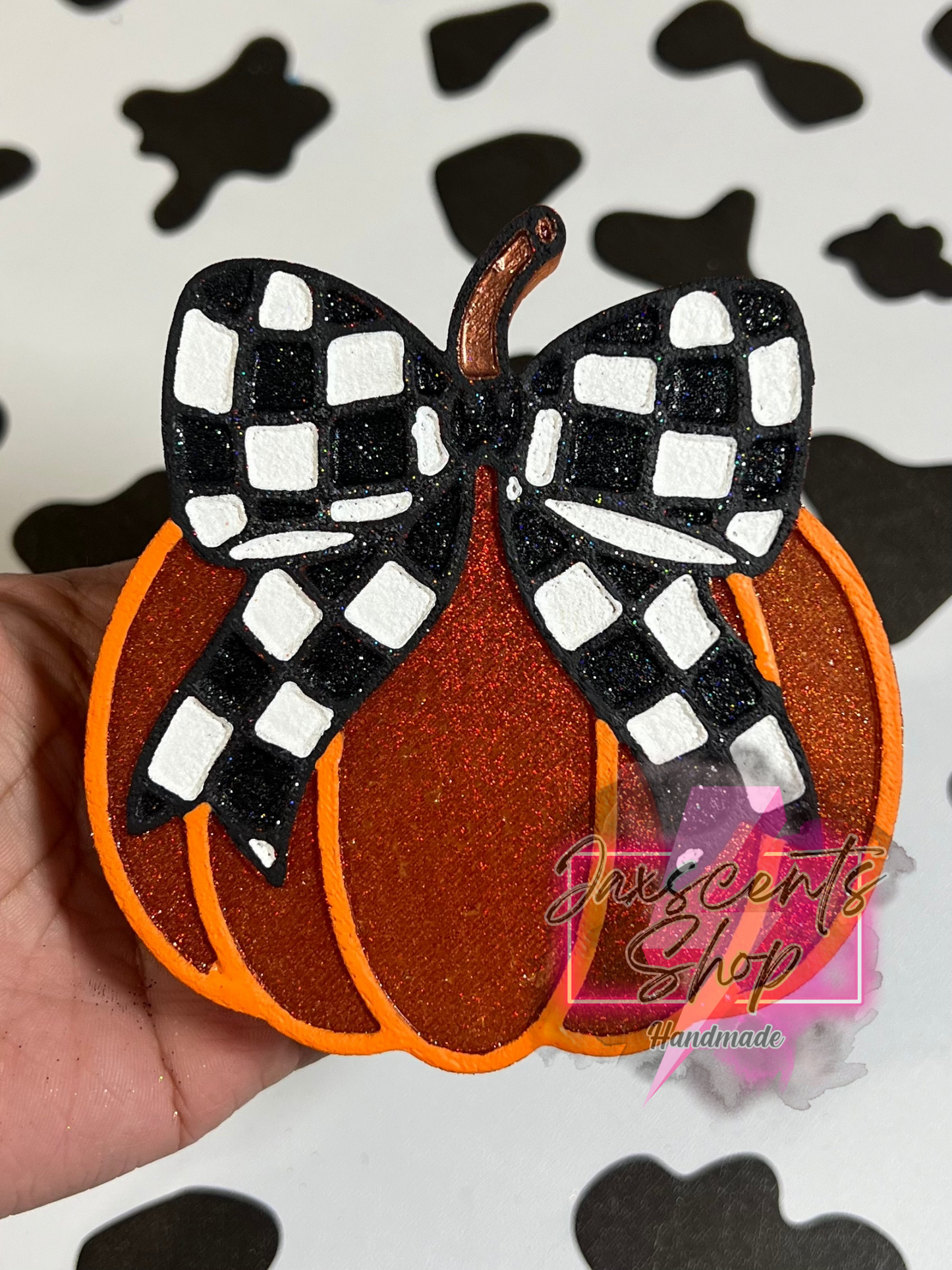 Pumpkin Checker Bow