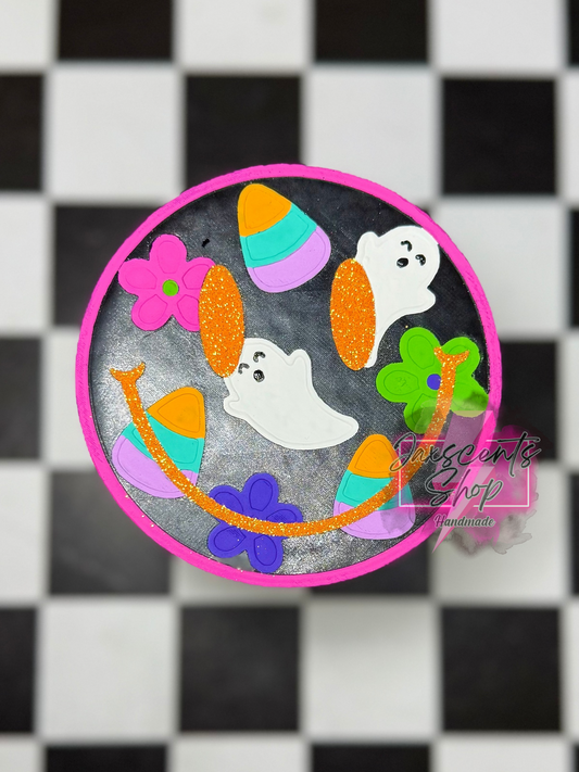 Floral Ghost & Candy Corn Smiley