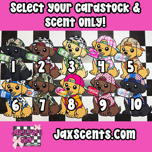 Puppy with Can Cardstock Freshie