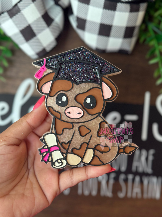 Graduation Cow Car Freshie