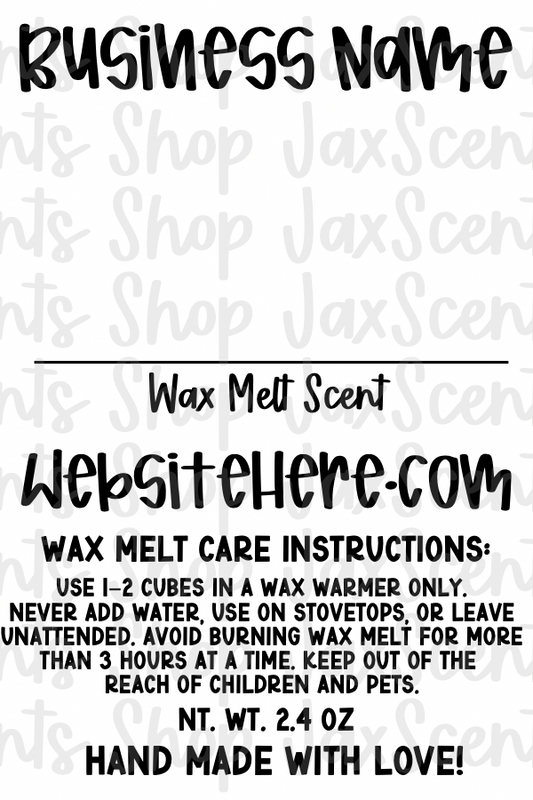 2x3 Plain Wax Melt Scent Labels