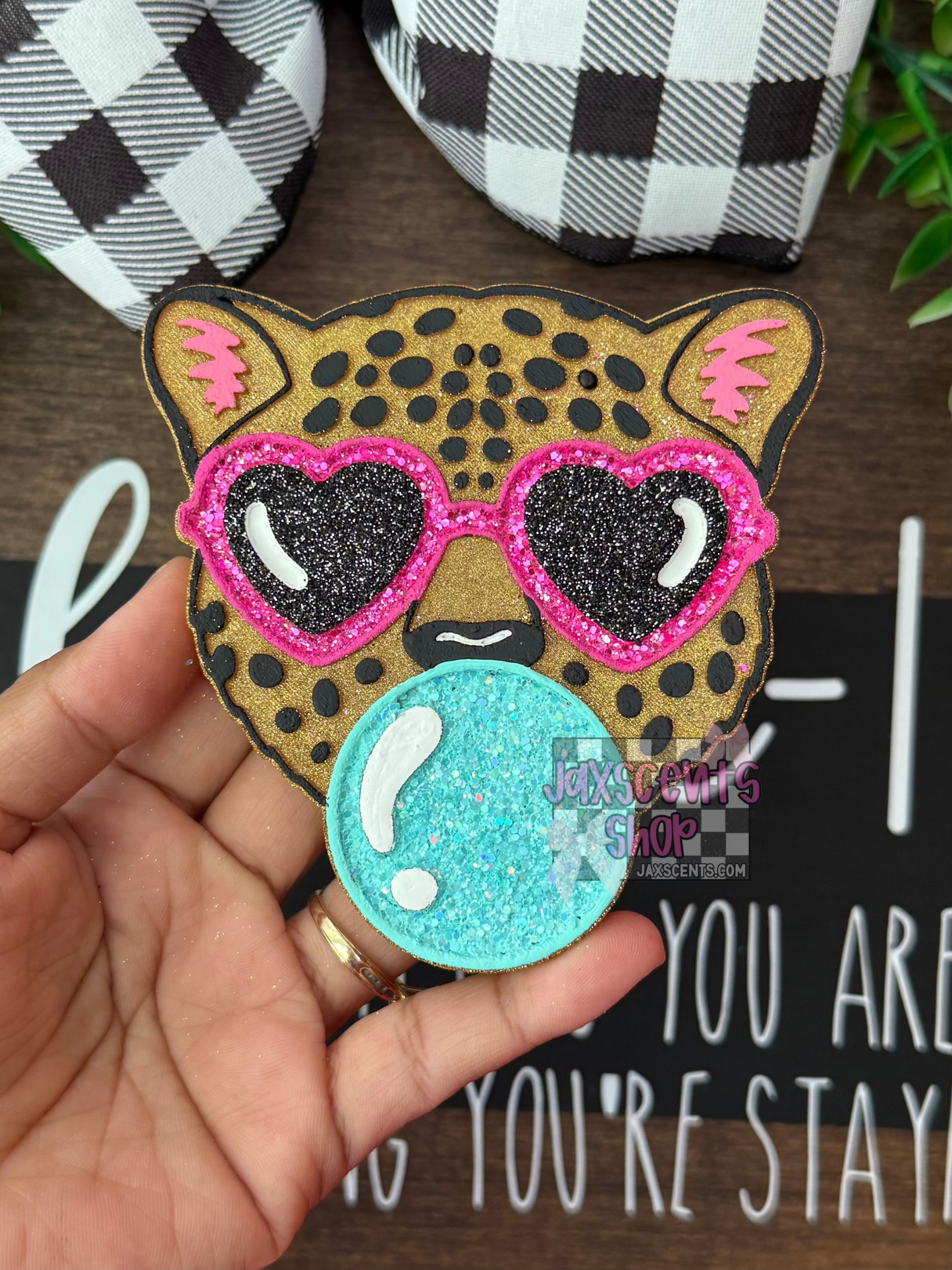 Bubblegum Leopard Car Freshie
