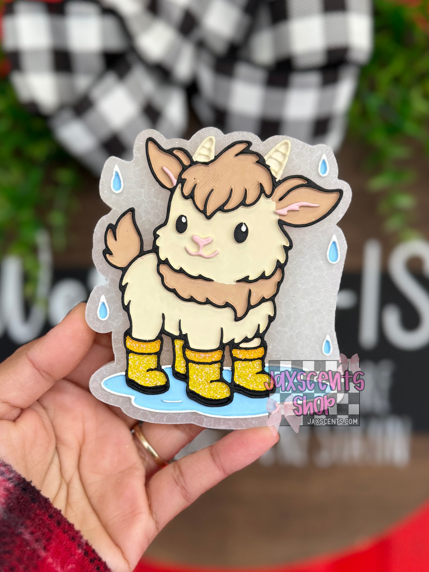 Goat in Rain Boots Car Freshie