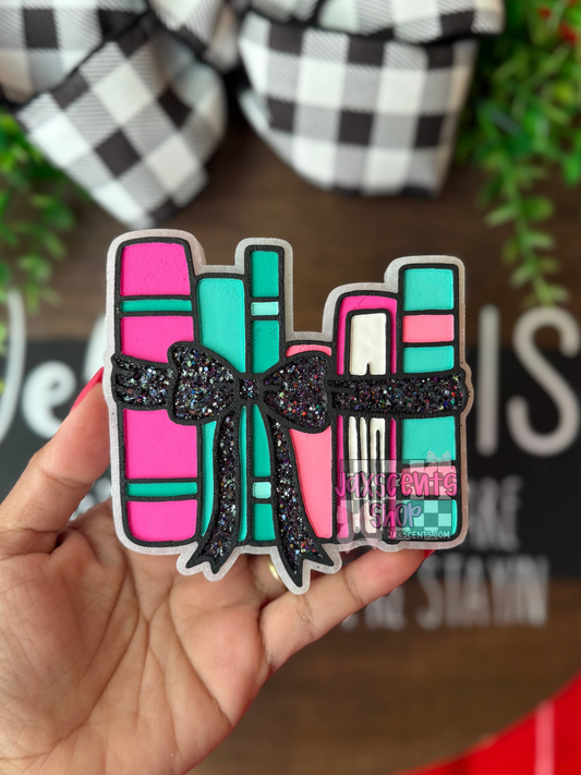 Books With Bow Car Freshie
