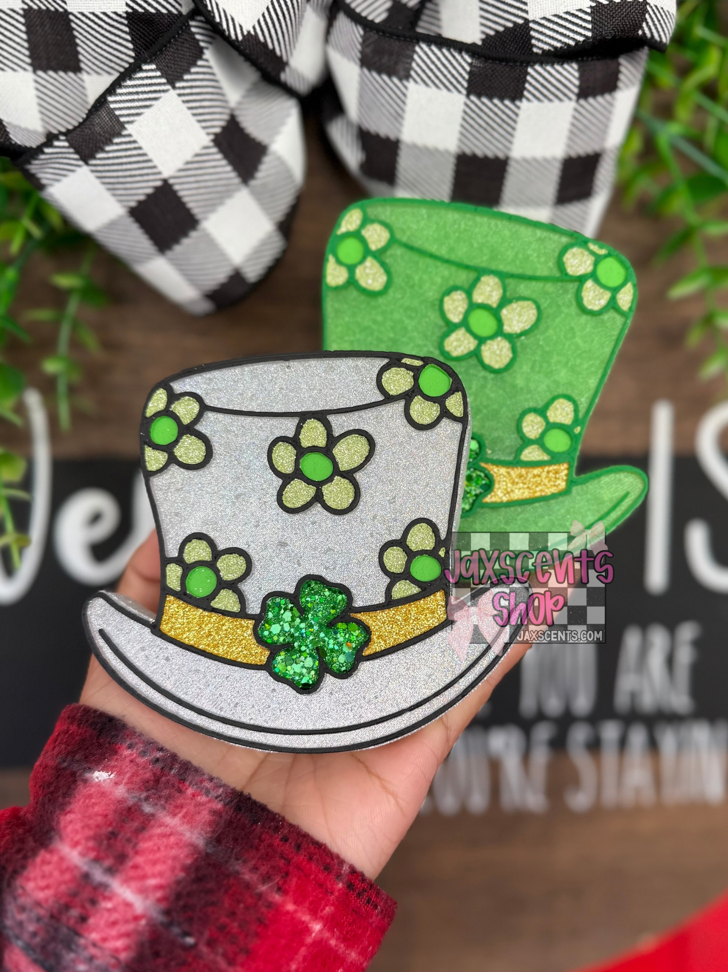 Floral Leprechaun Hat Car Freshie