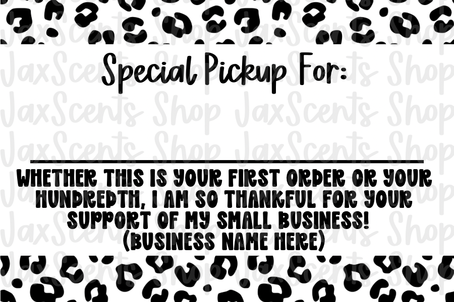 Leopard Print Pickup For Sticker Labels (3x2)