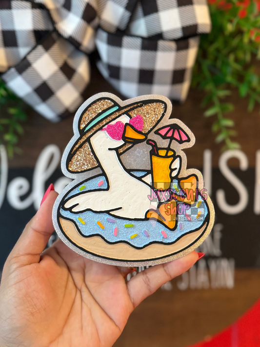 Goose on Donut Floatie Car Freshie