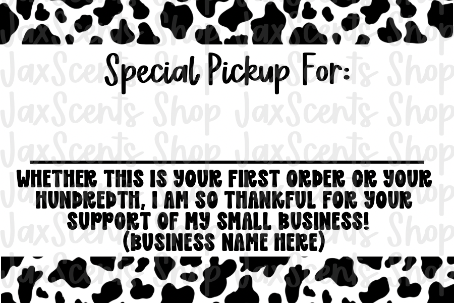 Cow Print Pickup For Label Stickers (3x2)