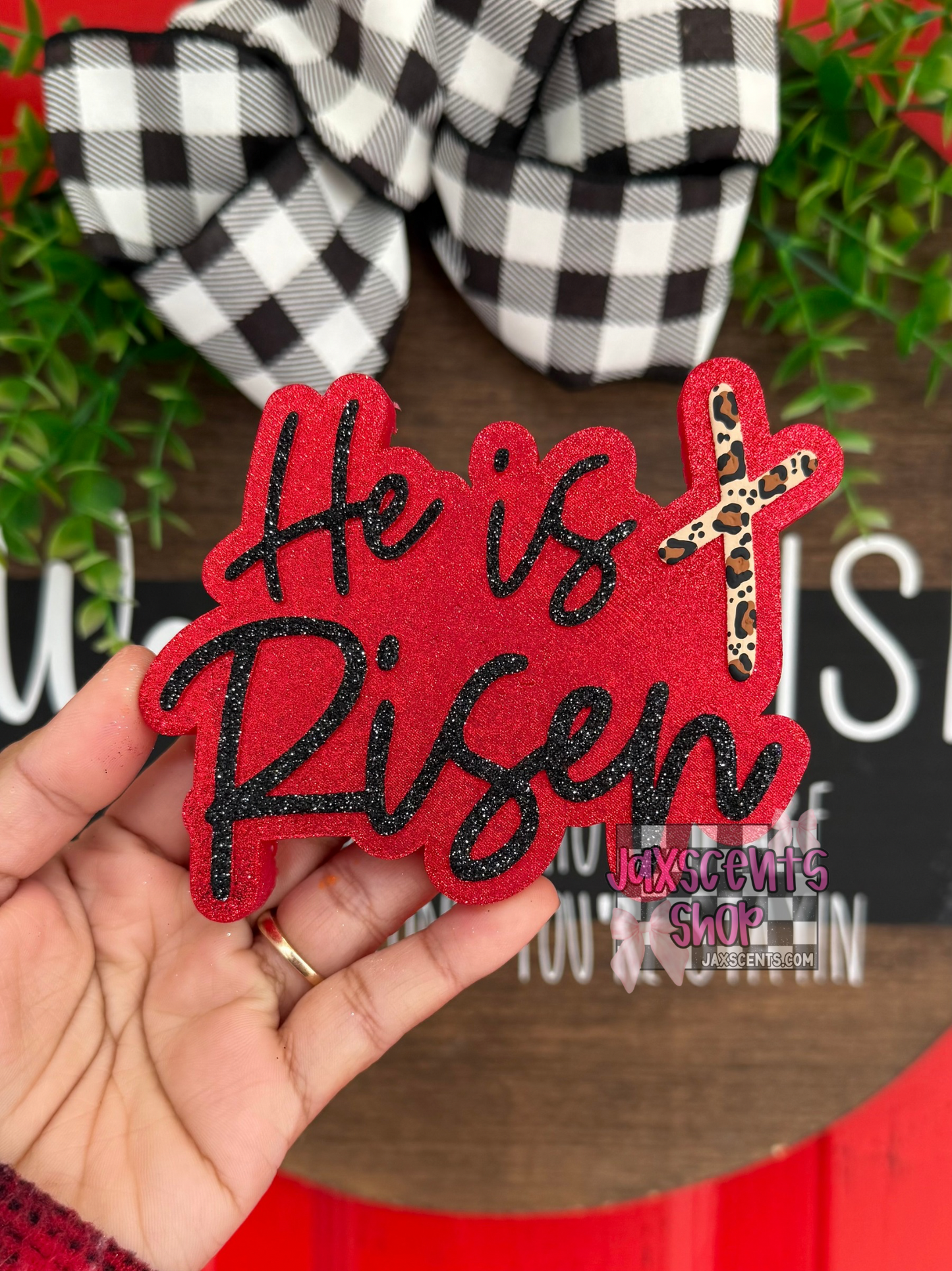 He is Risen Cross Car Freshie