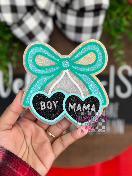 Boy Mama Cherries w/ Bow Car Freshie