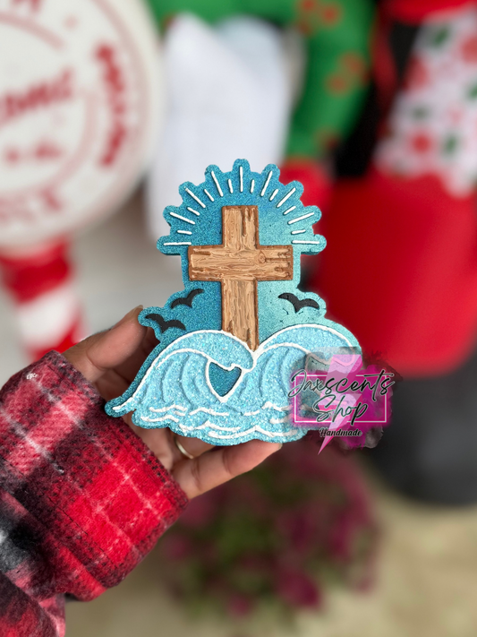 Cross And Ocean Waves