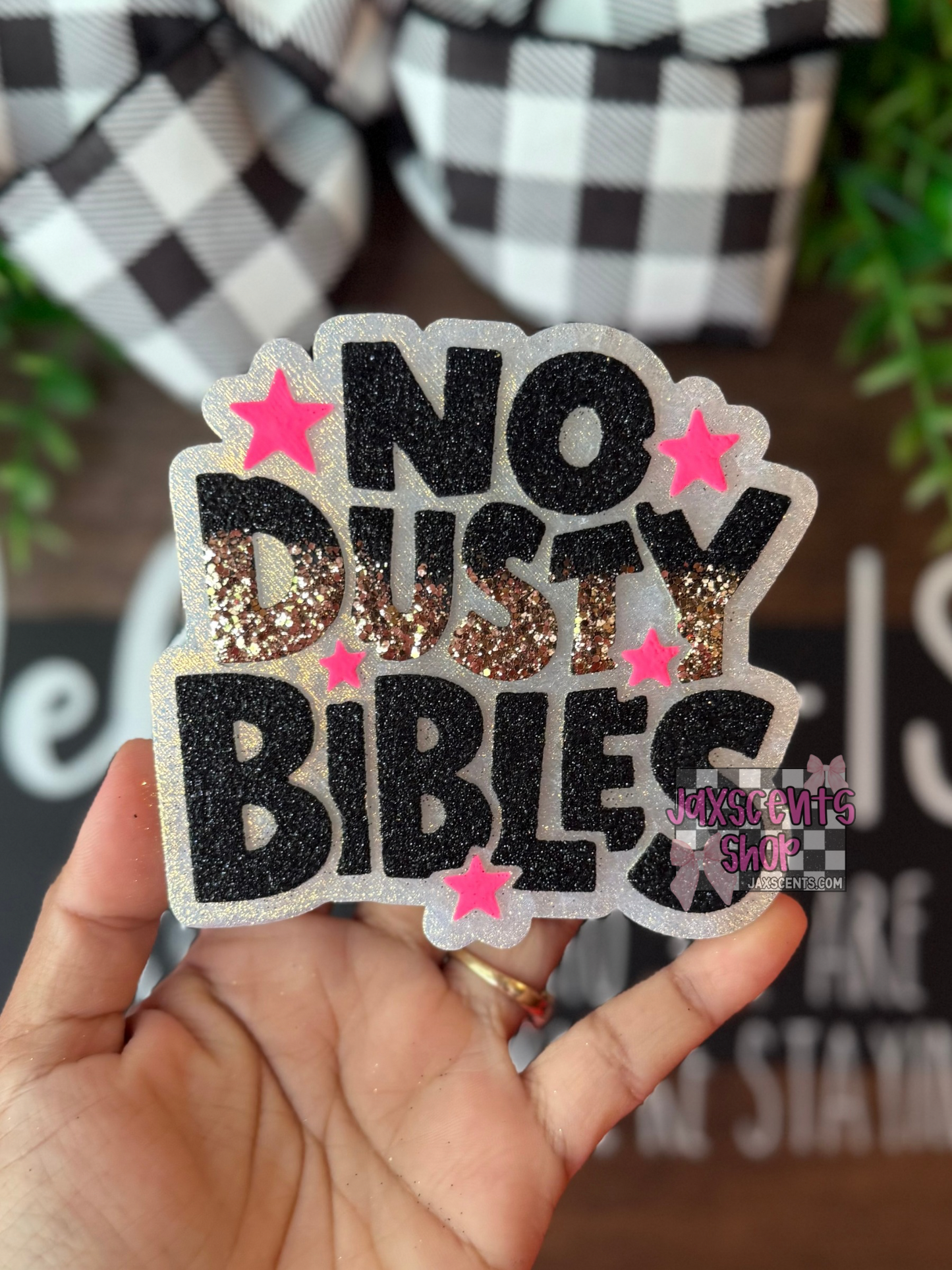 No Dusty Bibles Car Freshie