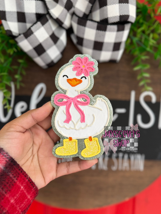 Goose w/ Bow and Flower Car Freshie