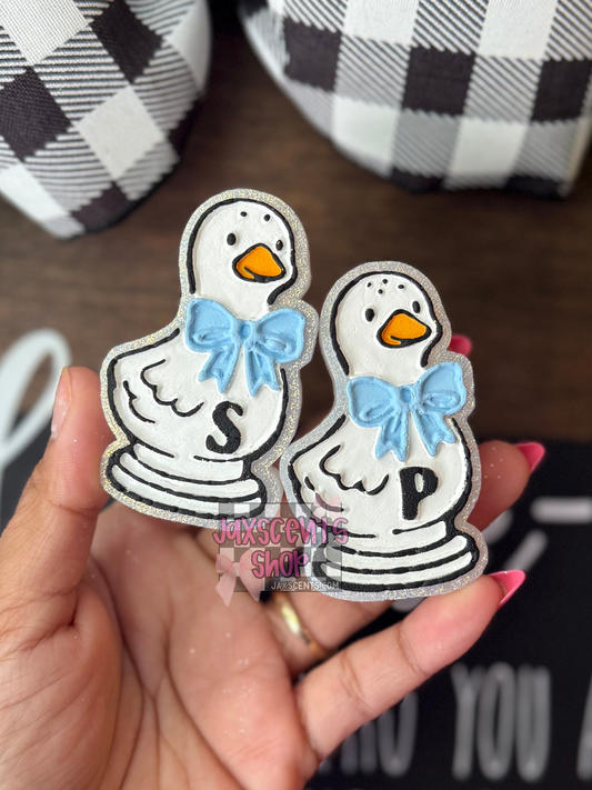 Salt and Pepper Geese Car Freshie VENT CLIPS