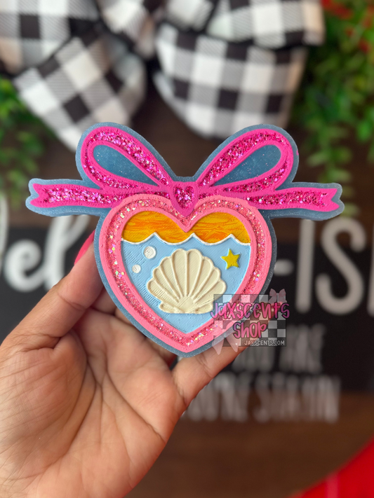 Seashell Locket Bow Car Freshie