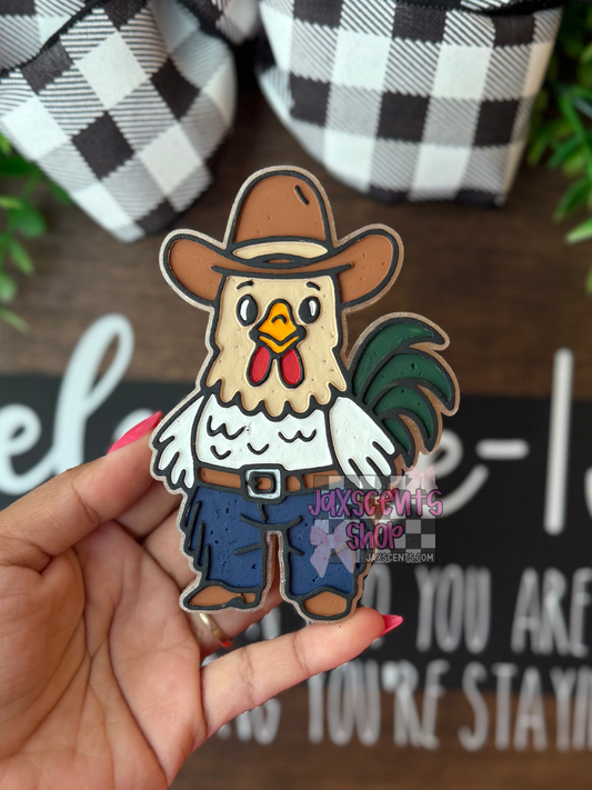 Cowboy Chicken Car Freshie