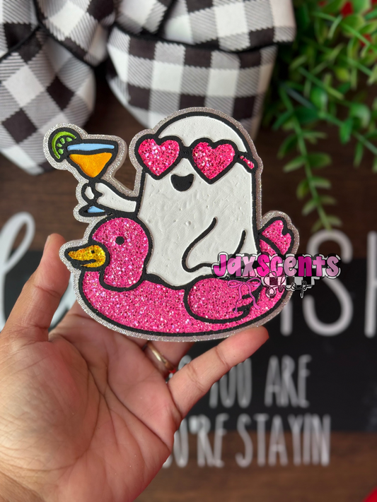 Ghost in Duck Floatie Car Freshie