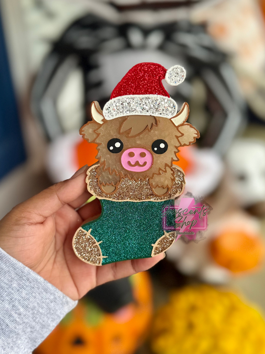 Christmas Highland Cow Stocking