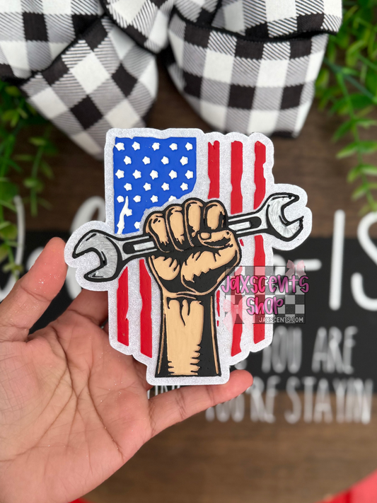 USA Flag Mechanic Car Freshie
