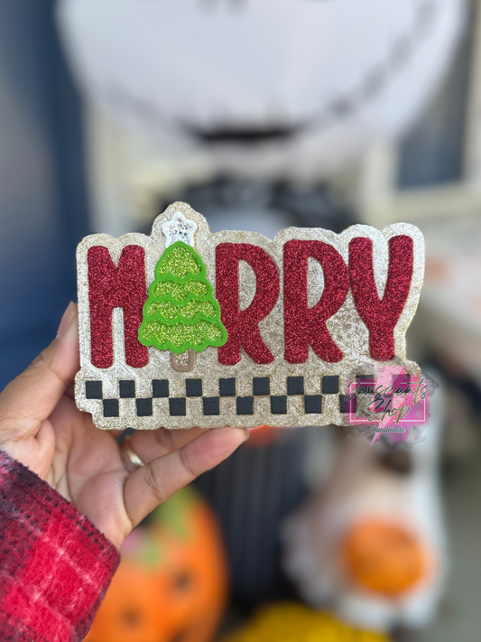 Checkered Merry Christmas Tree