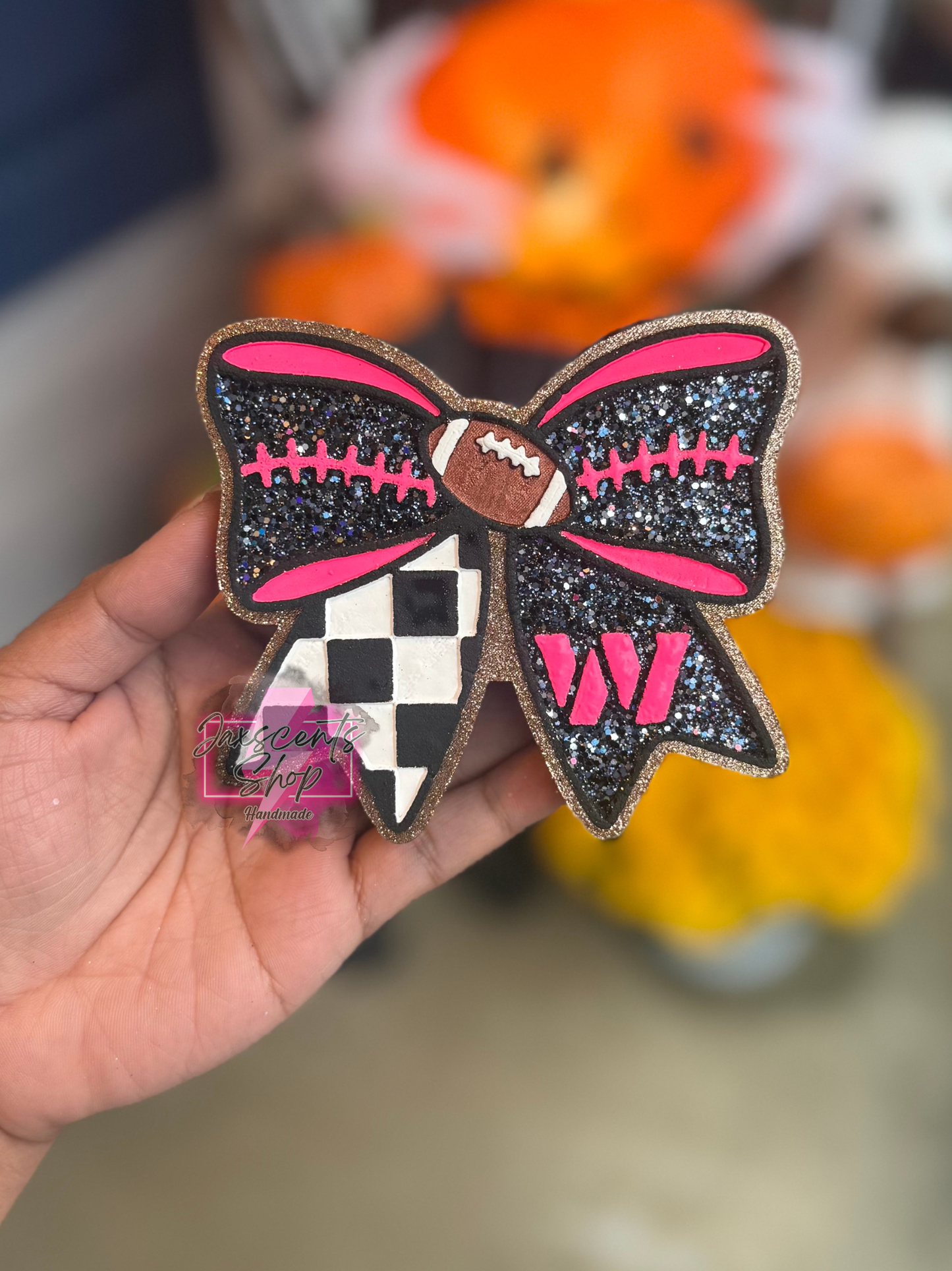 Washington Commanders Football Bow