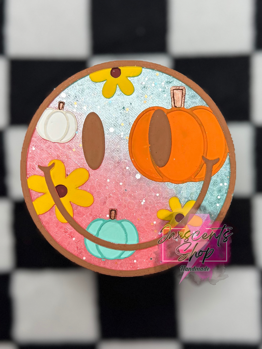Pumpkin Floral Smiley