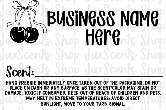 Cherries w/ Bow Freshie Scent Labels (3x2)