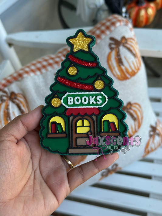 Christmas Tree Bookstore Car Freshie