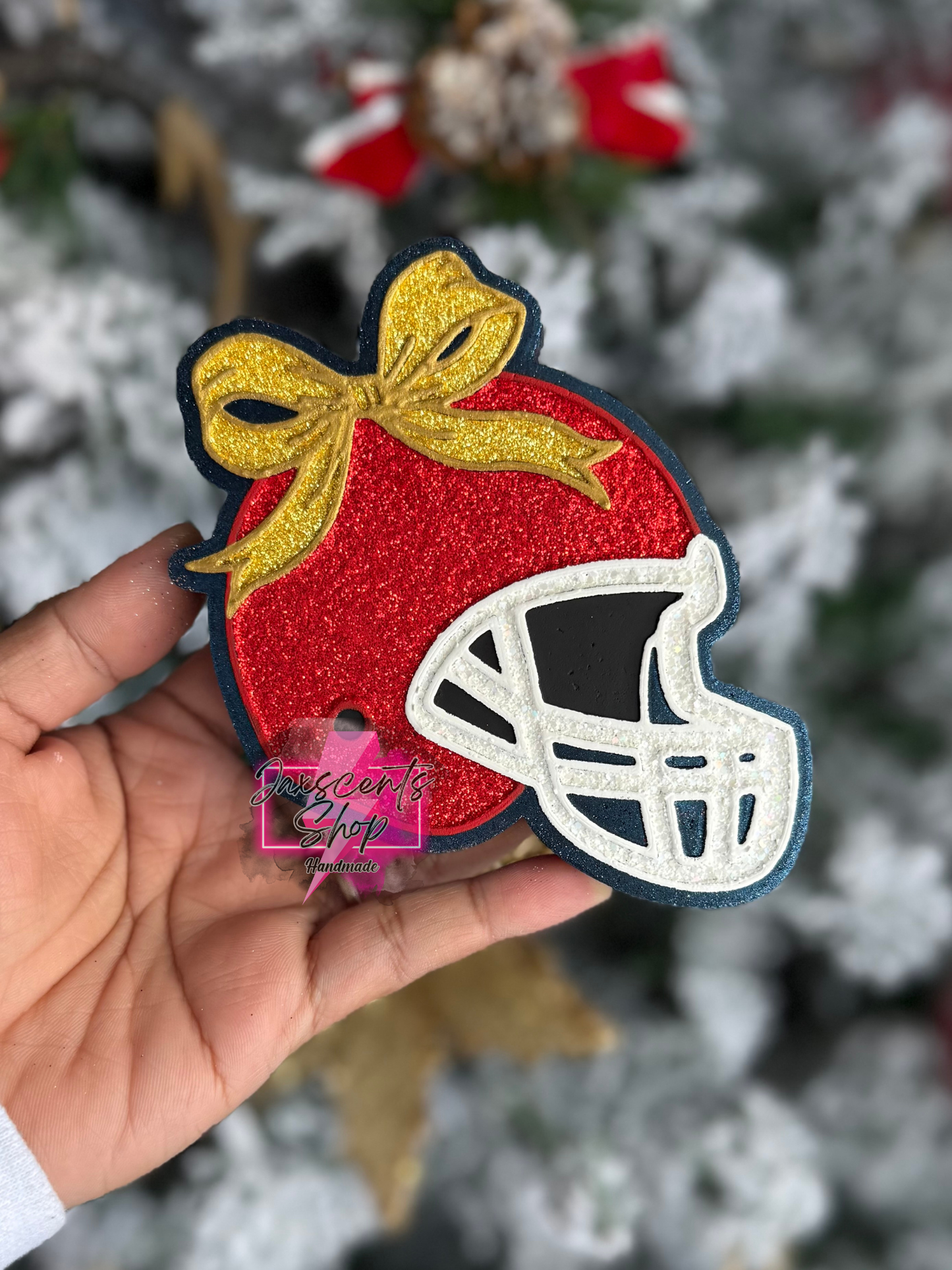 Football Helmet With Bow