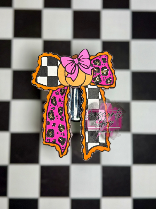 Pumpkin Checkered Bow