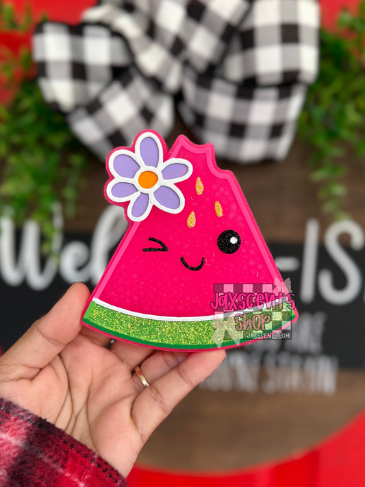 Winking Watermelon Flower Car Freshie