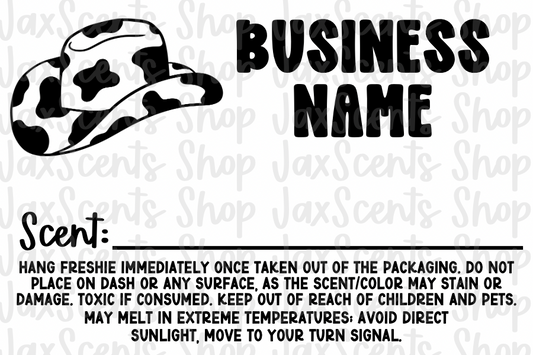 Cowboy Hat Freshie Scent Labels (3x2)