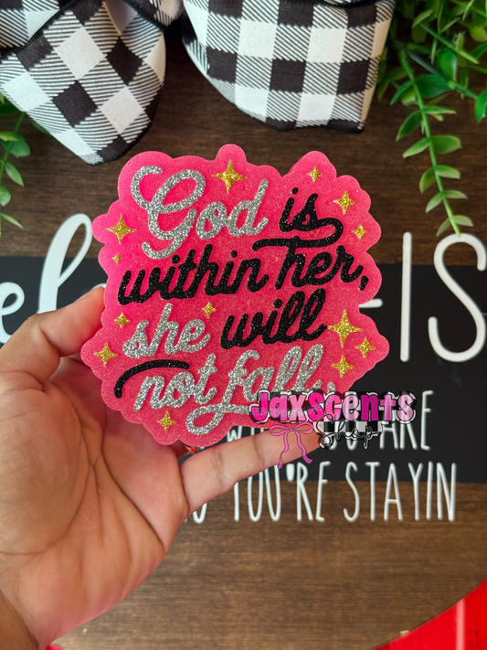 God Is Within Her She Will Not Fall Car Freshie