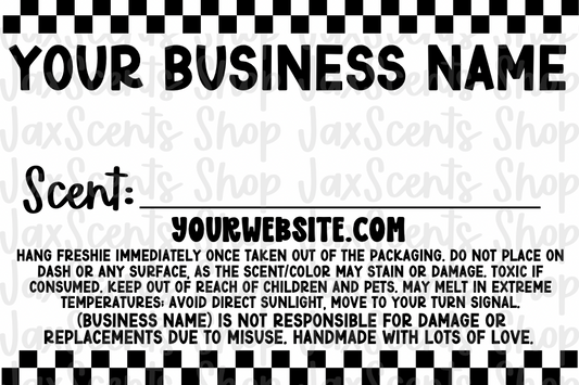 Checker Print Freshie Scent Labels (3x2)