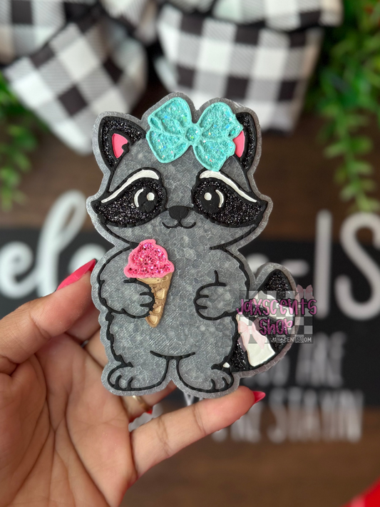 Raccoon With Ice Cream Car Freshie