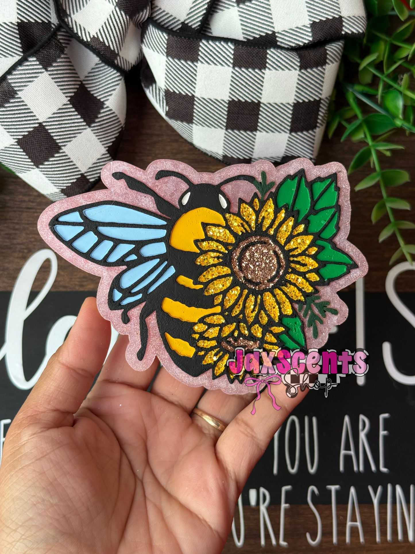 Sunflower Bee Car Freshie