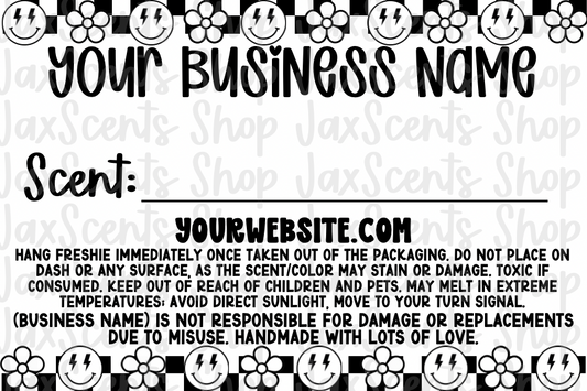Groovy Checker Print Freshie Scent Labels (3x2)