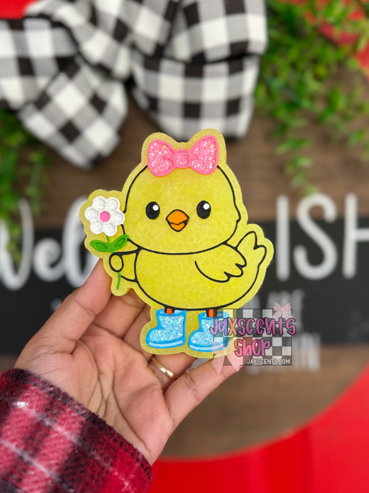 Baby Chick w/ Flower Car Freshie