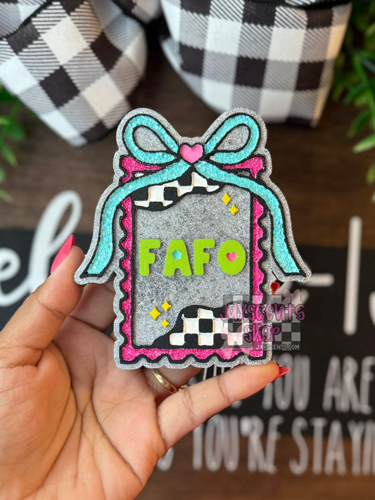 FAFO Checker Frame Bow Car Freshie